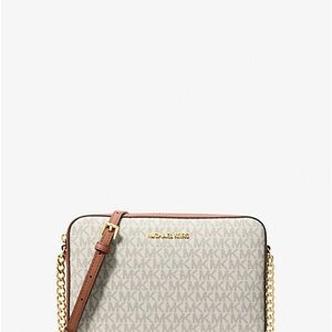 Michael Kors Beige and Brown Crossbody Bag